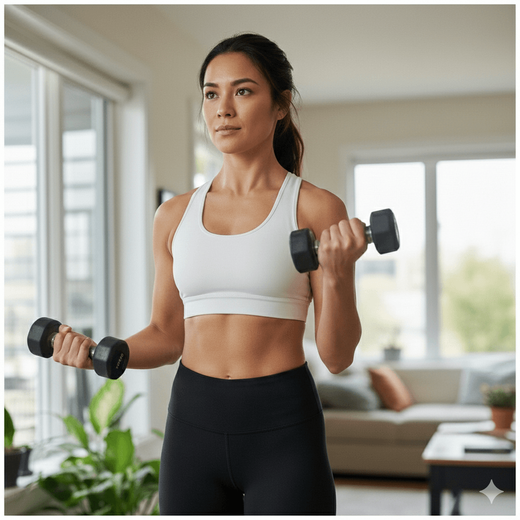 Confident woman training